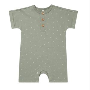 Quincy Mae short sleeve one piece sea green stripe 3-6 month